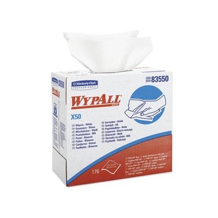 Kimberly-Clark Kimberly-Clark KCC 83550 Wypall X50 Wiper 9.1X12.5 Popupbx Whi10/176 KCC 83550